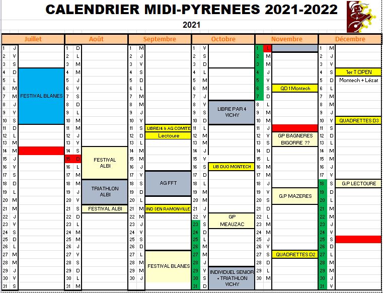 Calendrier provisoire 2021 2022 1re page