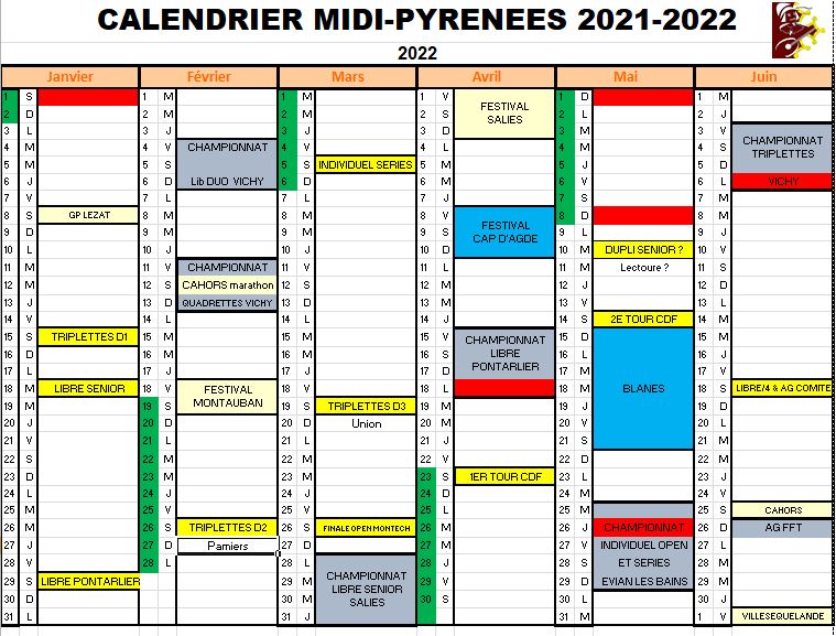 Calendrier provisoire 2021 2022 2me page