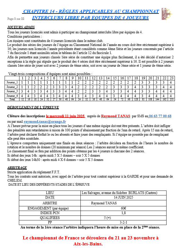 Chapitre 14 Libre par 4