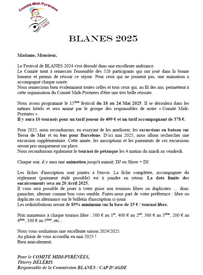 courrier Blans 2025