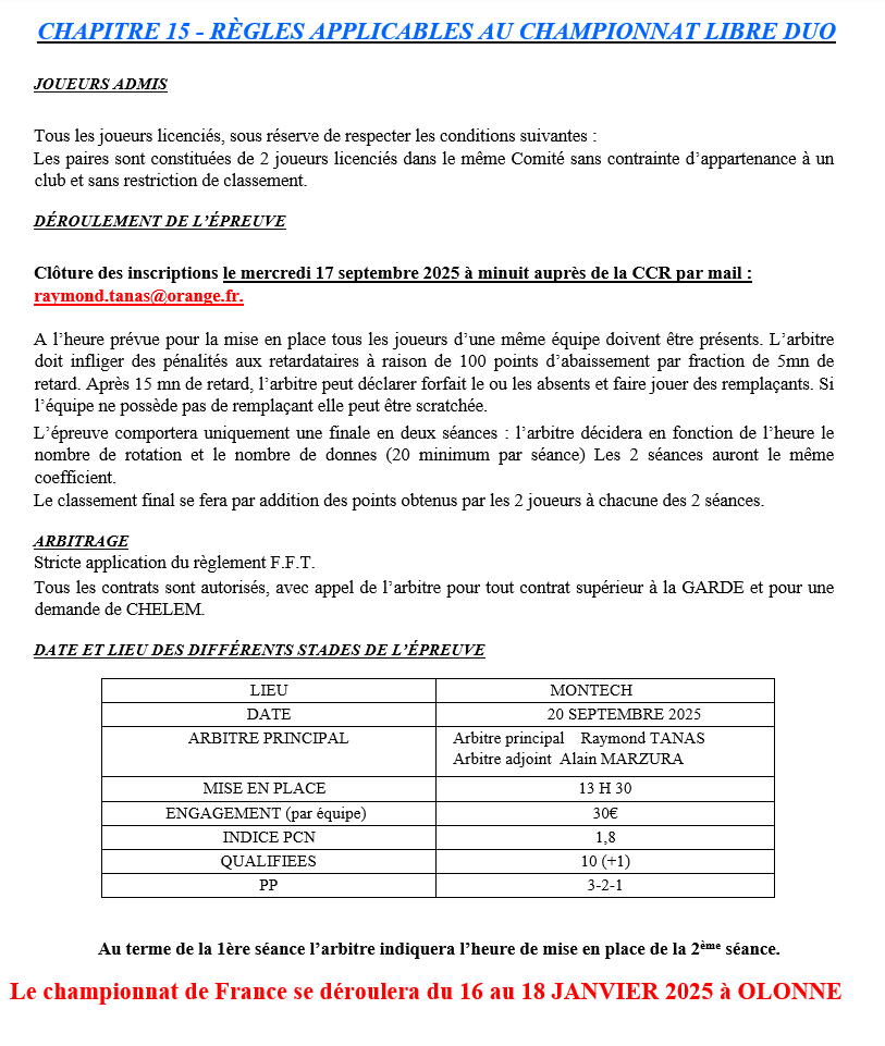 Chapitre 15 Libre duo