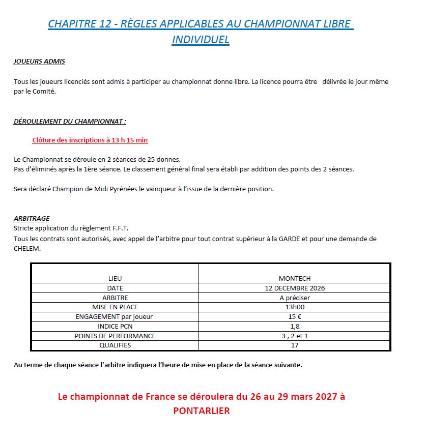Chapitre 12 Libre individuel